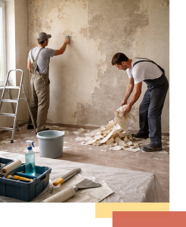 Снятие старых обоев в Белове быстро и качественно