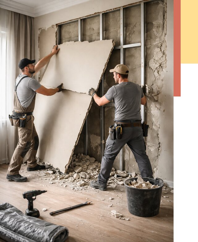 Демонтаж гипсокартона со стен в Белове от 380 руб. — услуги демонтажа | ОТДЕЛОЧНИК-Блв