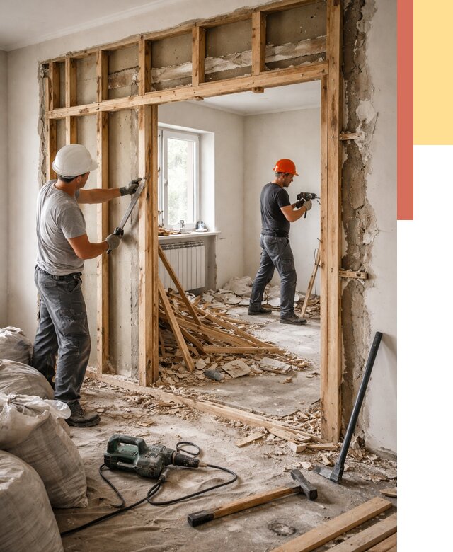 Демонтаж деревянных перегородок в Белове от 3475 руб. — быстро и недорого | ОТДЕЛОЧНИК-Блв