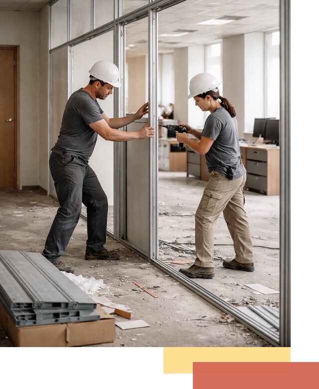 Демонтаж алюминиевых перегородок в Белове быстро и аккуратно