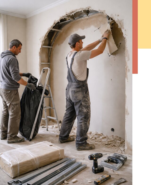 Демонтаж арки из гипсокартона в Белове от 3801 руб. — услуги под ключ | ОТДЕЛОЧНИК-Блв