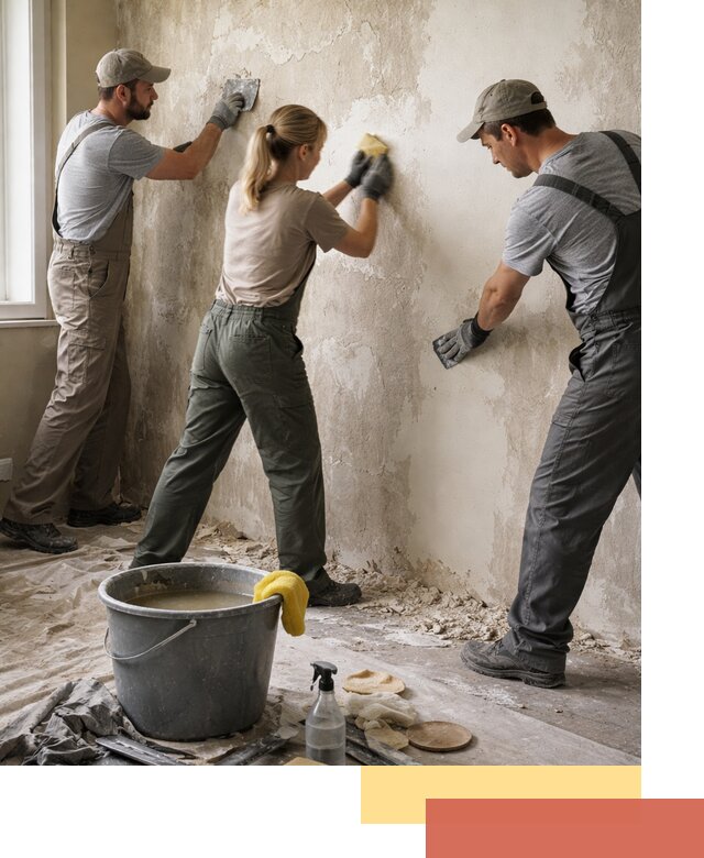 Очистка стен от клея и грунтовки в Белове качественно и быстро