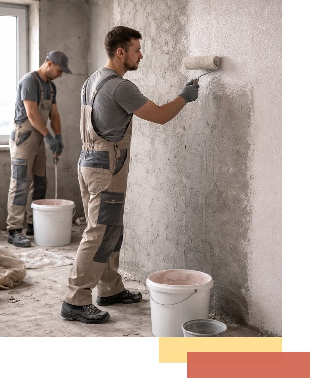 Нанесение бетоноконтакта на стены в Белове для последующей отделки