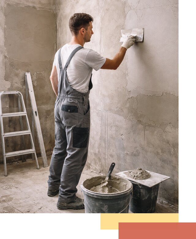 Штукатурка стен в ванной под ключ в Белове