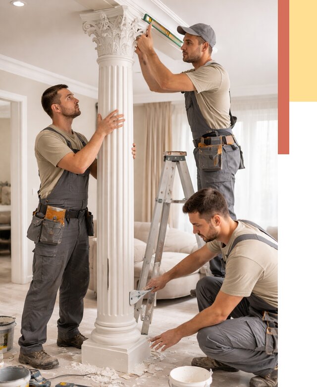 Установка декоративных колонн в Белове от 13031 руб. под ключ | ОТДЕЛОЧНИК-Блв