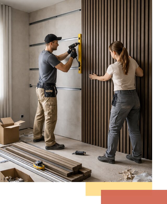 Монтаж реечных панелей на стены в Белове