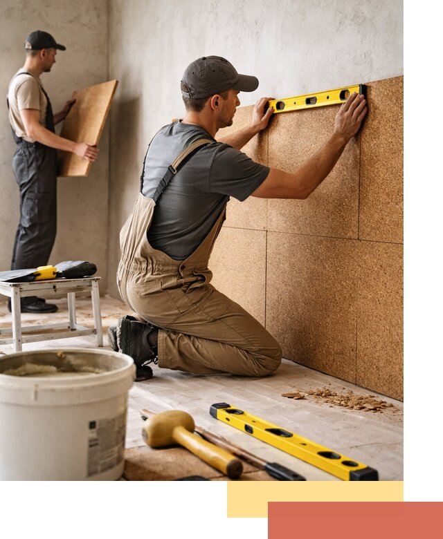 Монтаж пробковых панелей на стены в Белове быстро и качественно