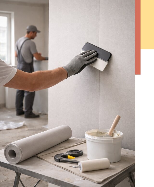 Поклейка обоев под покраску в Белове от 3801 руб. за м2 | ОТДЕЛОЧНИК-Блв