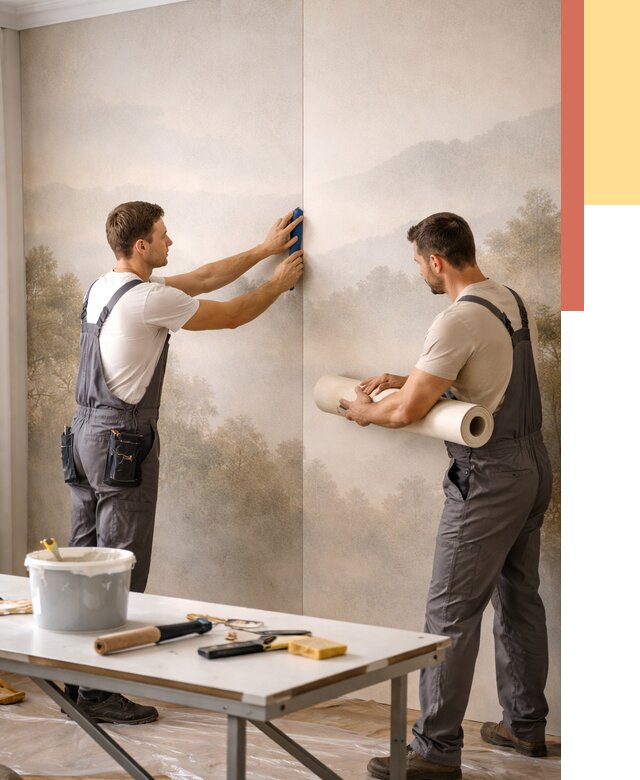 Поклейка фотообоев в Белове от 9230 руб/м² — быстро и недорого | ОТДЕЛОЧНИК-Блв