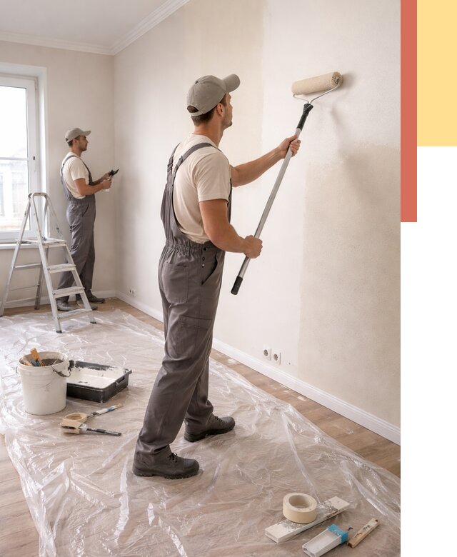 Покраска стен акриловой краской в Белове от 3801 руб./м² — быстро и недорого | ОТДЕЛОЧНИК-Блв