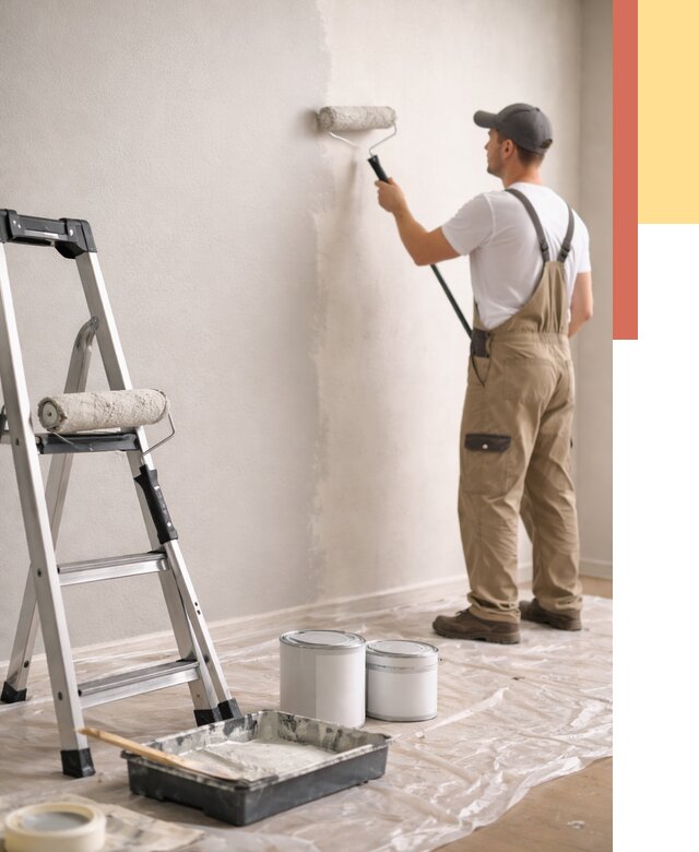 Покраска стен латексной краской в Белове от 4887 руб. за м2 | ОТДЕЛОЧНИК-Блв