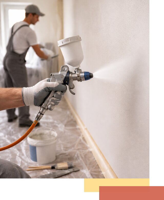 Покраска стен краскопультом в Белове быстро и качественно