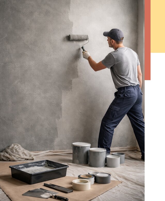 Покраска стен под бетон в Белове от 706 руб. за м2 — быстро и недорого | ОТДЕЛОЧНИК-Блв