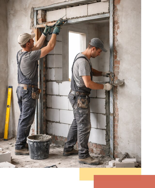 Закладка дверного проема под ключ в Белове: демонтаж, монтаж, отделка