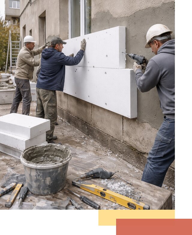 Утепление наружных стен пенопластом в Белове