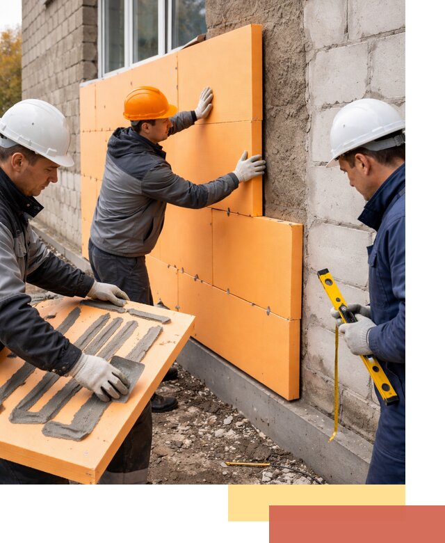 Утепление фасада пеноплексом под ключ в Белове