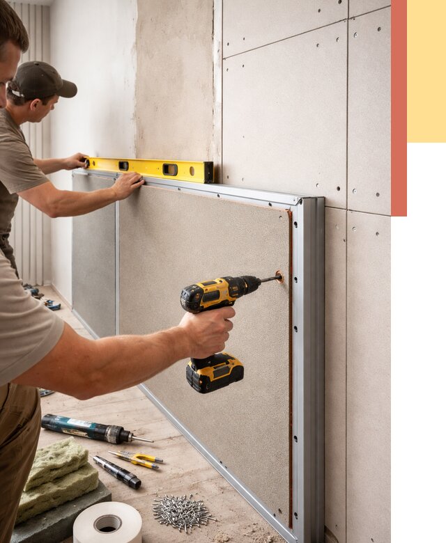 Шумоизоляция стен панелями ЗИПС в Белове от 2389 руб./м² под ключ | ОТДЕЛОЧНИК-Блв