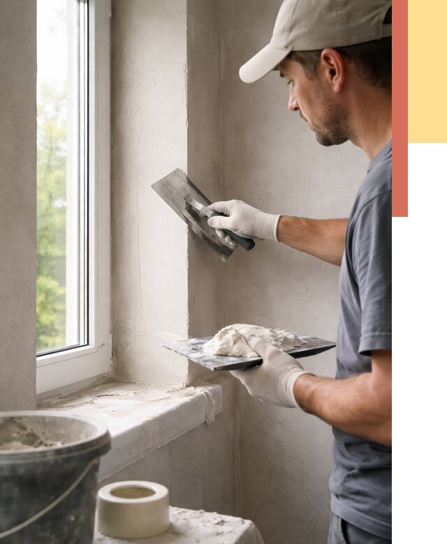 Штукатурка откосов в Белове от 4887 руб/м² — услуги и выравнивание под ключ | ОТДЕЛОЧНИК-Блв