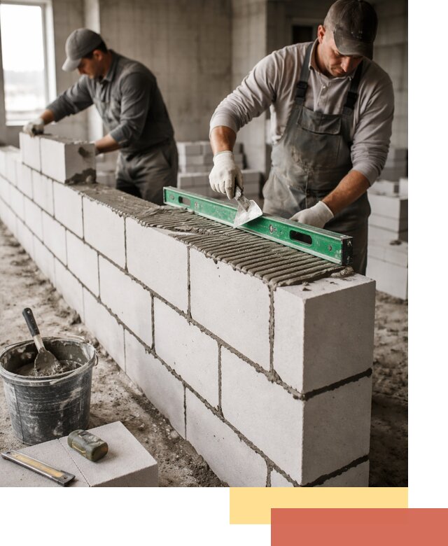 Кладка перегородок из газобетона в Белове быстро и качественно
