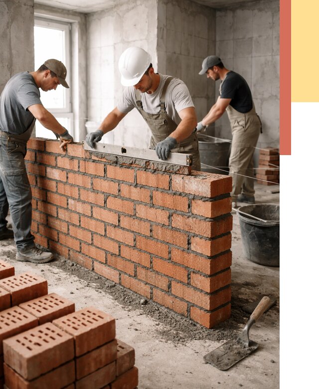 Кладка перегородок из кирпича в Белове от 3801 руб. за м² | ОТДЕЛОЧНИК-Блв