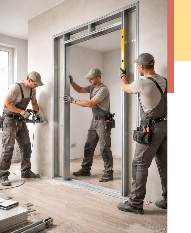 Устройство дверного проема в перегородке в Белове от 4887 руб. под ключ | ОТДЕЛОЧНИК-Блв