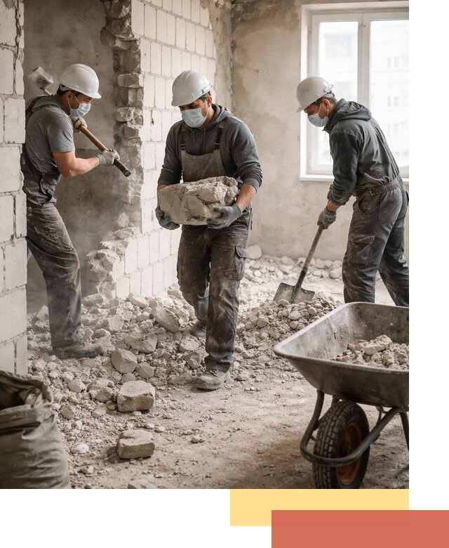 Демонтаж блочных перегородок в Белове быстро и аккуратно