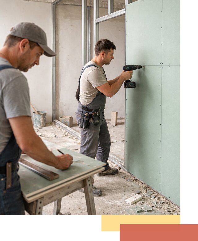 Перегородки из влагостойкого гипсокартона под ключ в Белове