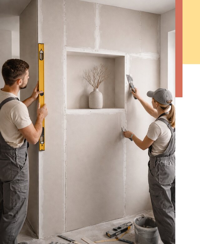 Перегородка из гипсокартона с нишей в Белове от 3529 руб. под ключ | ОТДЕЛОЧНИК-Блв