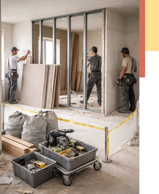 Перенос гипсокартонной перегородки в Белове под ключ от 4887 руб. | Демонтаж и монтаж – ОТДЕЛОЧНИК-Блв