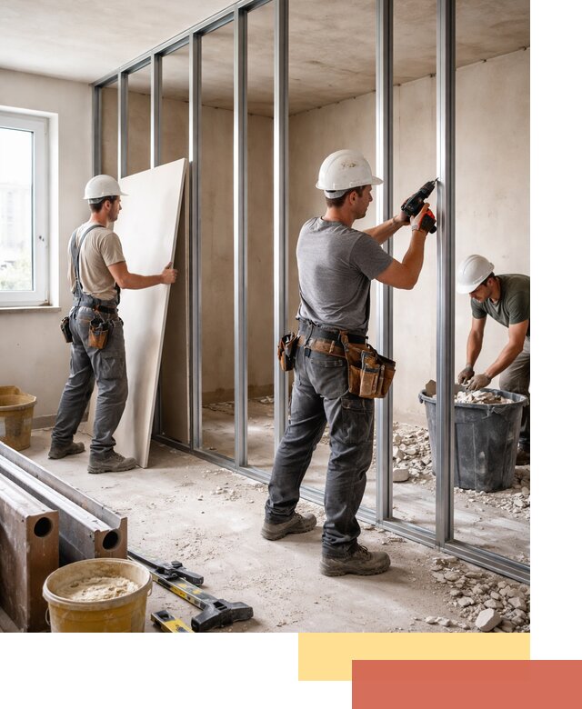 Перенос гипсокартонной перегородки в Белове профессионально и быстро