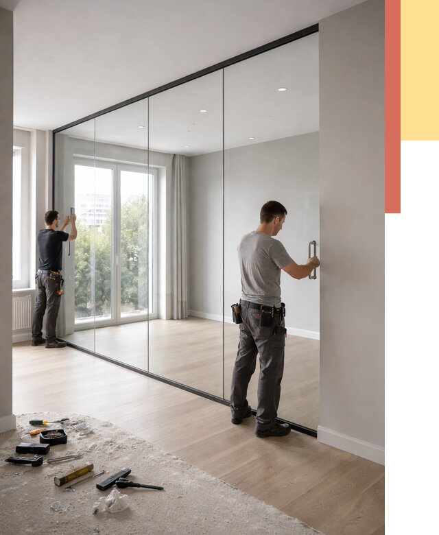 Изготовление стеклянных перегородок в Белове от 13411 руб. под ключ | ОТДЕЛОЧНИК-Блв