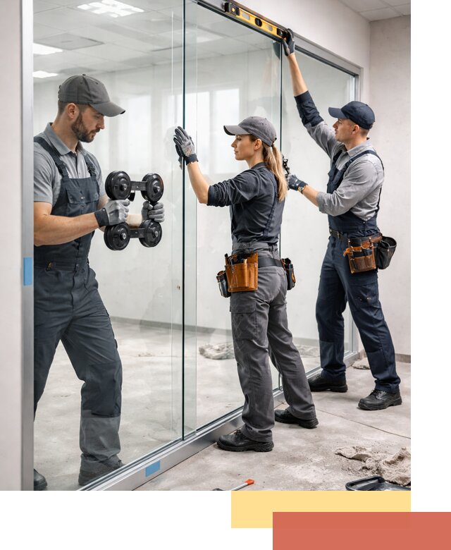 Профессиональный монтаж стеклянных перегородок в Белове