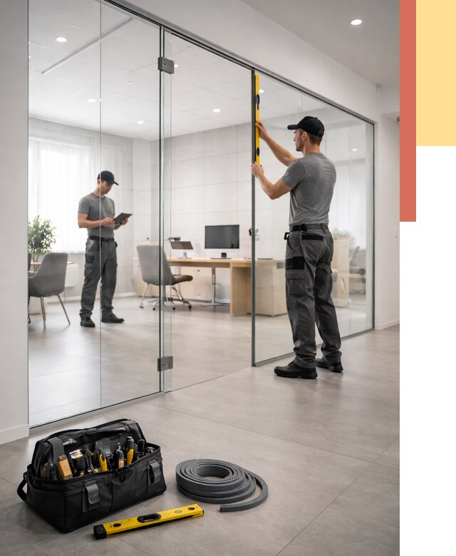 Цельностеклянные перегородки под ключ в Белове от 10316 руб. — монтаж и цены | ОТДЕЛОЧНИК-Блв