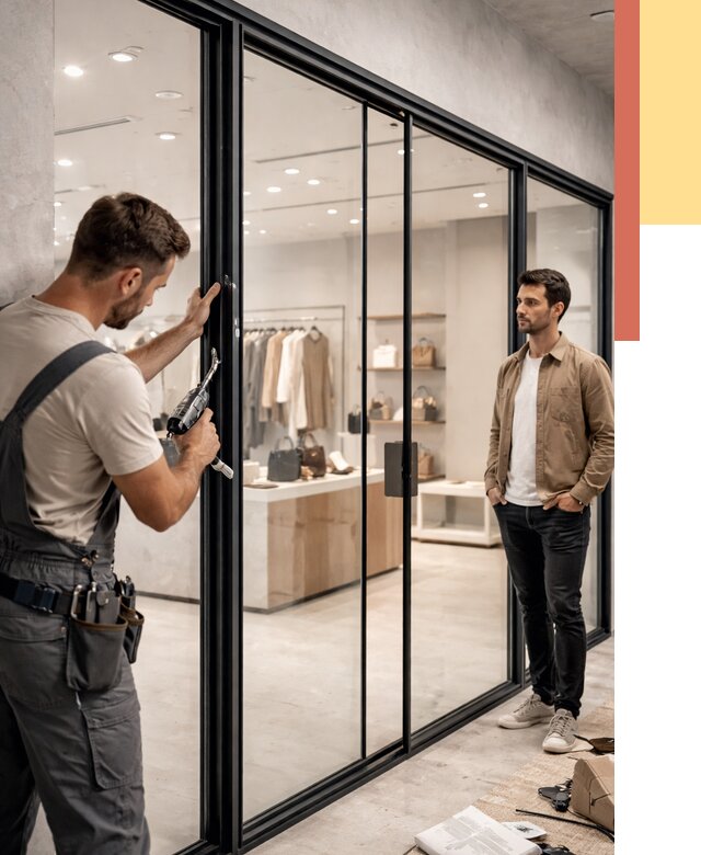 Стеклянные перегородки для магазинов в Белове от 8904 руб. под ключ | ОТДЕЛОЧНИК-Блв