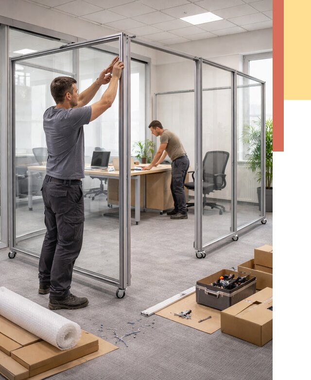 Мобильные офисные перегородки в Белове от 13574 руб. — установка под ключ | ОТДЕЛОЧНИК-Блв