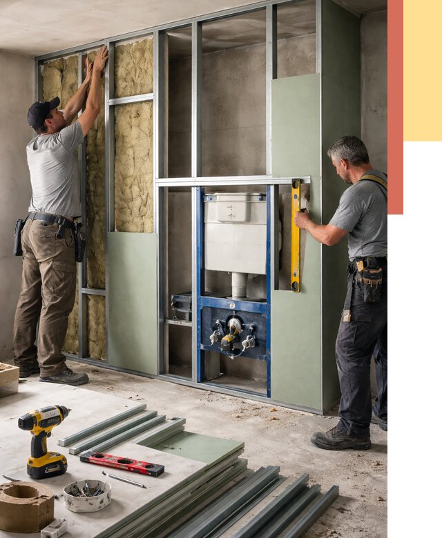 Установка сантехнических перегородок в Белове от 9230 руб. | ОТДЕЛОЧНИК-Блв