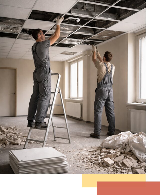 Демонтаж потолков Армстронг профессионально в Белове