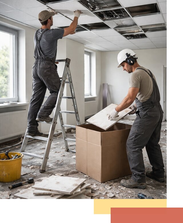 Демонтаж потолочной плитки в Белове быстро и аккуратно