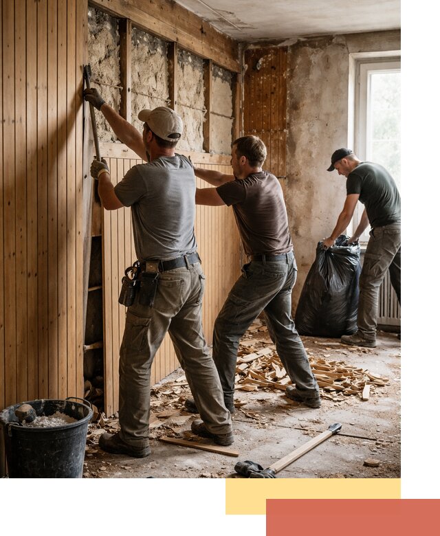 Демонтаж вагонки и вывоз материалов в Белове