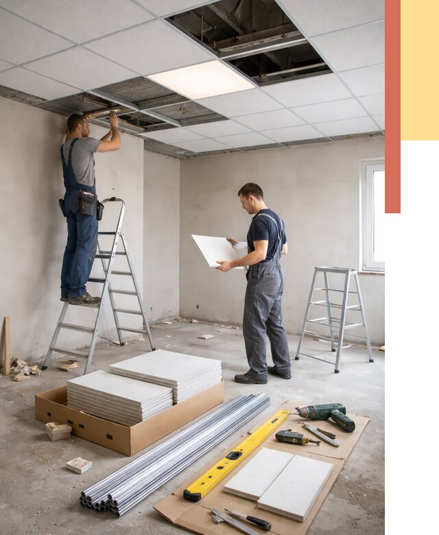 Монтаж потолка армстронг в Белове от 4887 руб/м2 — быстрая установка под ключ | ОТДЕЛОЧНИК-Блв