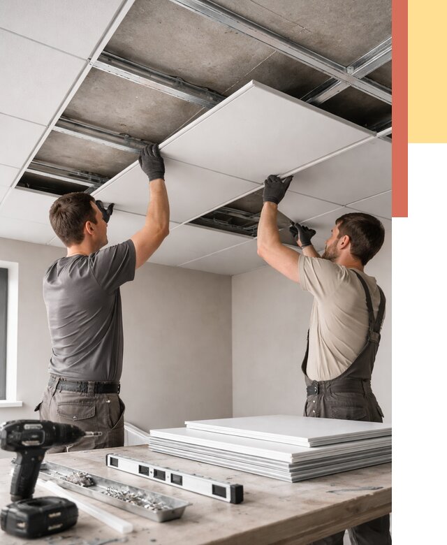 Монтаж кассетного потолка в Белове от 4887 руб/м2 — установка и сборка | ОТДЕЛОЧНИК-Блв