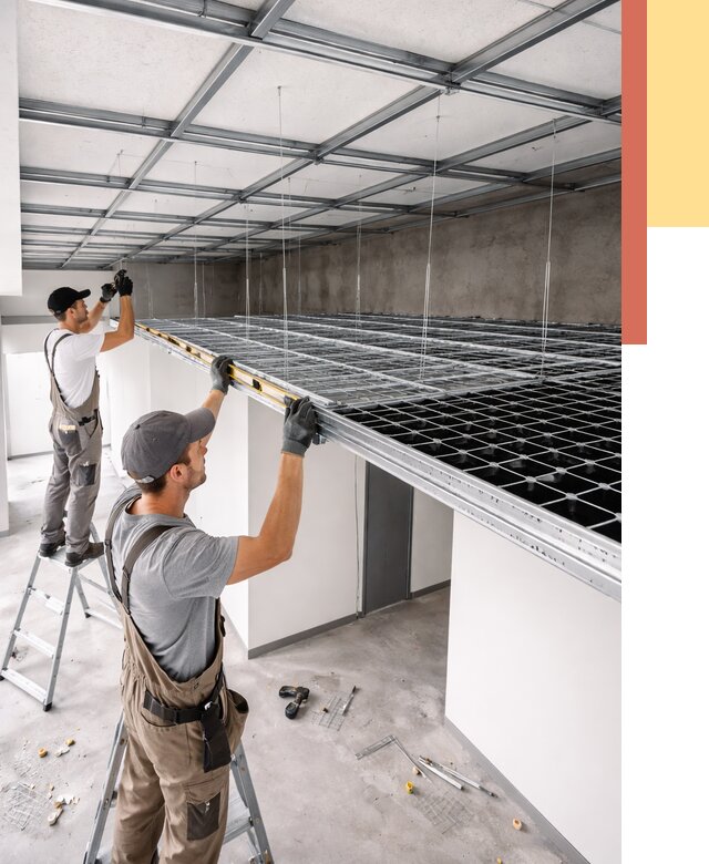 Монтаж потолка грильято в Белове от 489 руб./м² — быстрая сборка под ключ | ОТДЕЛОЧНИК-Блв