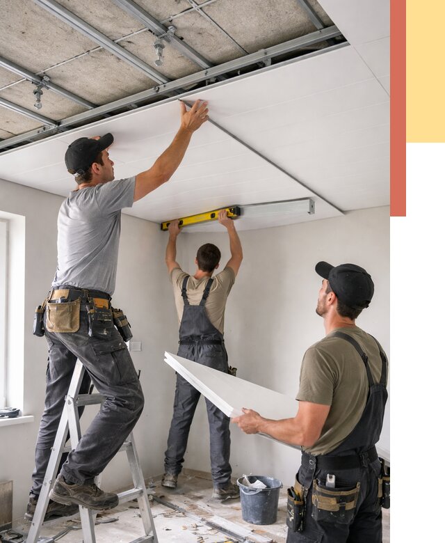 Монтаж потолка из ПВХ панелей в Белове от 3801 руб./м2 — быстро и недорого | ОТДЕЛОЧНИК-Блв