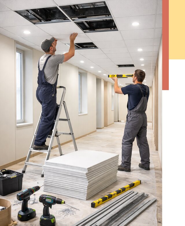 Ремонт потолка Армстронг в Белове от 4887 руб. — быстро и недорого | ОТДЕЛОЧНИК-Блв