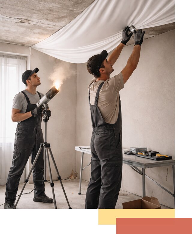 Установка натяжного потолка под ключ в Белове