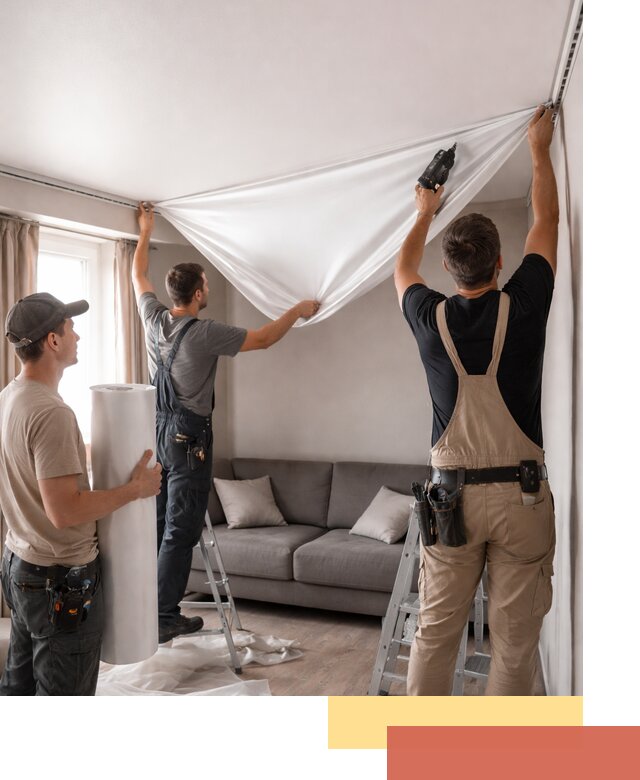 Монтаж сатинового натяжного потолка в Белове качественно и быстро