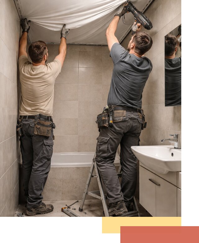 Монтаж натяжного потолка в ванной в Белове быстро и качественно