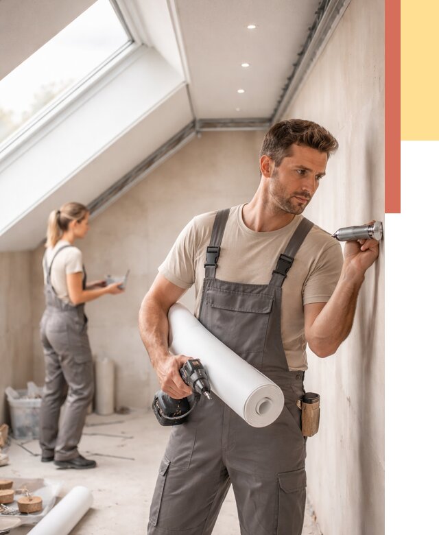 Монтаж натяжного потолка на мансарде в Белове от 3801 руб. | ОТДЕЛОЧНИК-Блв