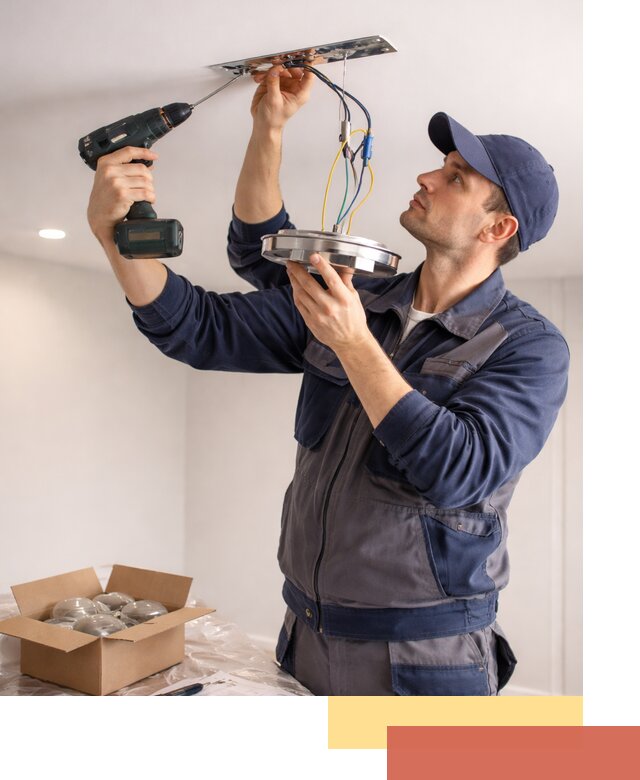 Установка люстры в натяжной потолок в Белове