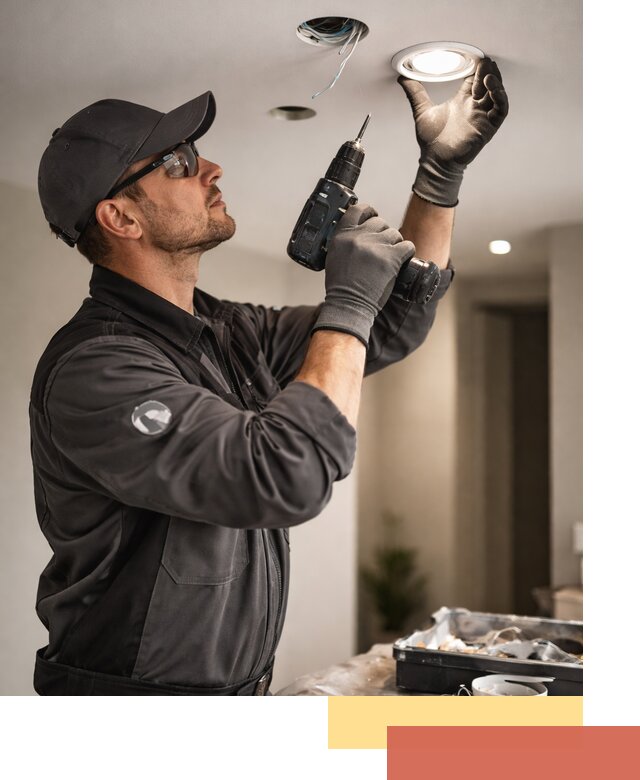 Установка точечных светильников в натяжной потолок в Белове